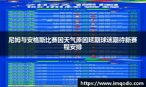尼姆与安格斯比赛因天气原因延期球迷期待新赛程安排
